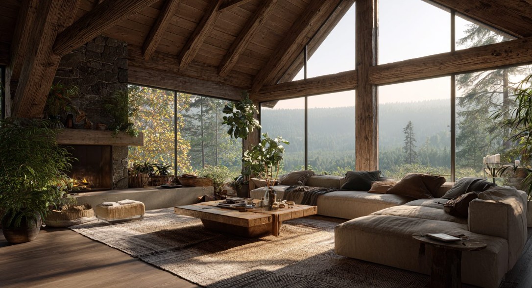 Обустройство интерьера коттеджа с акцентом на просторные гостиные и приватные зоны